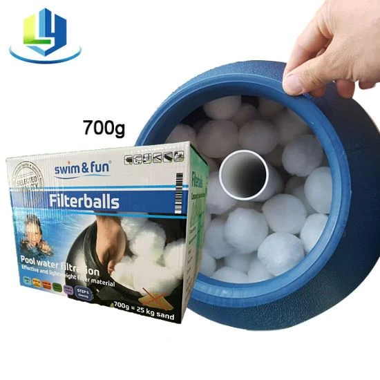 Toimittaja Fiber Ball -uima-altaan suodatinmateriaali 700 g värilaatikkopakkaus